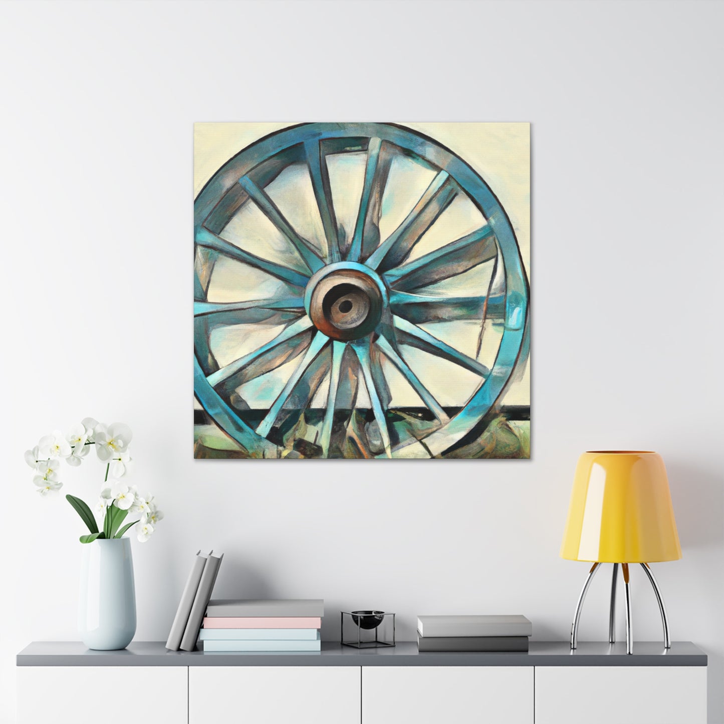 "Western Wagon Wheel Land" - Canvas