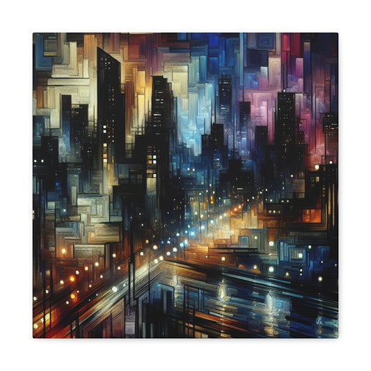 Midnight Metropolis Mosaic - Canvas