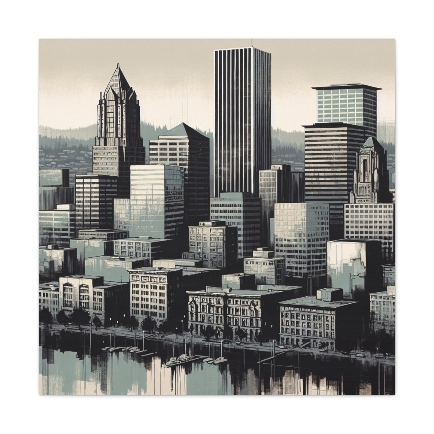 "Cityscape of Rose City" - Canvas