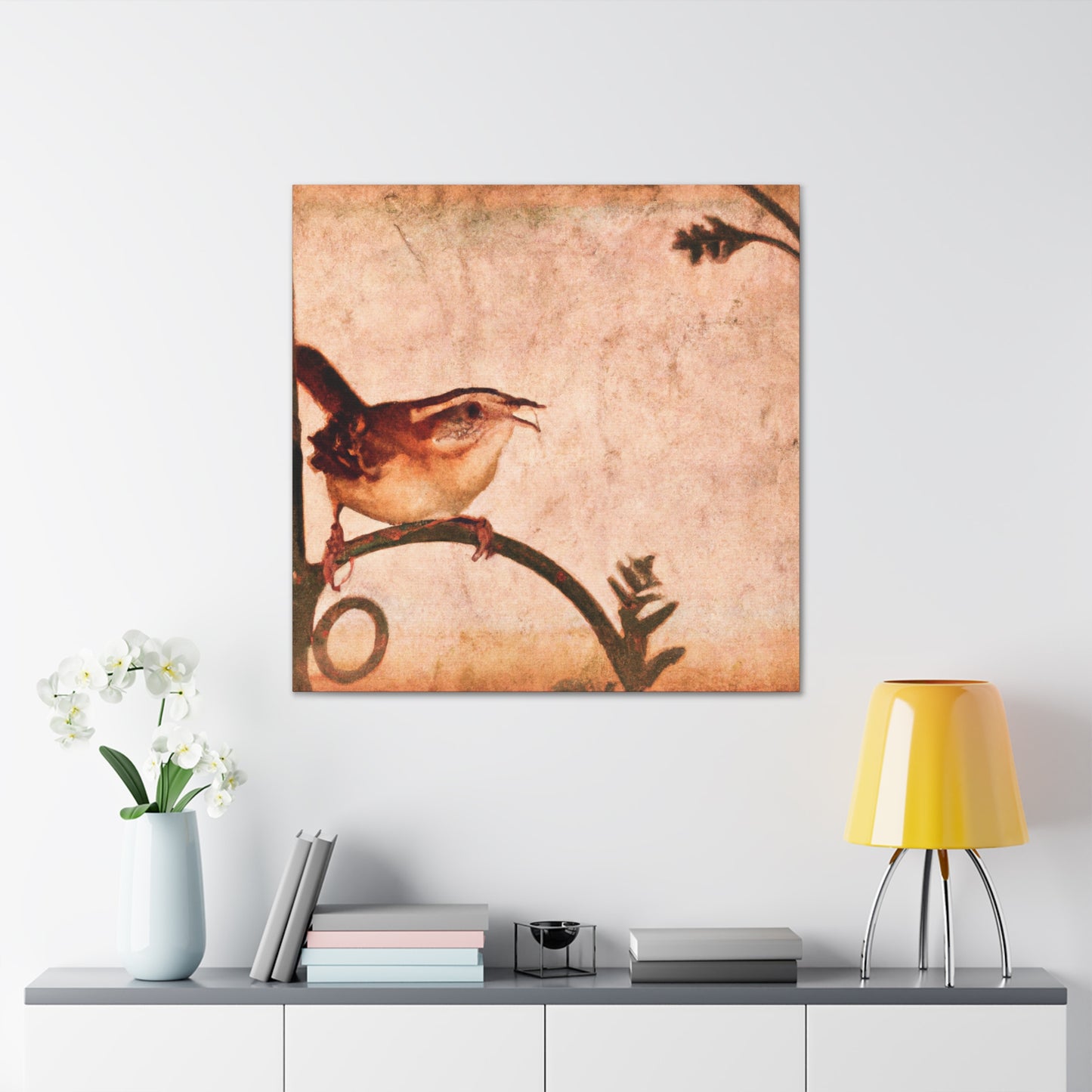 "Carolina Wren Delight" - Canvas