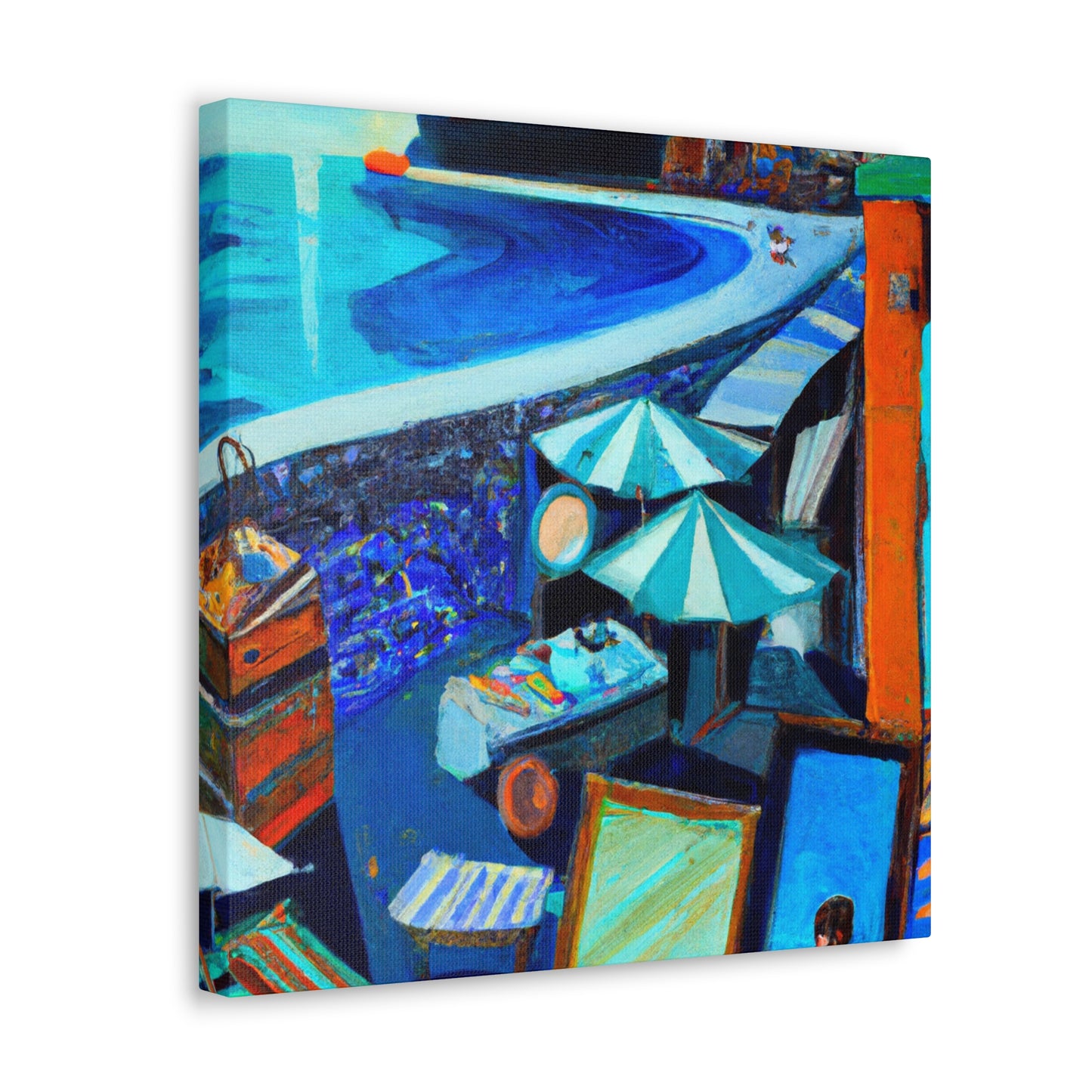 "Shops on Coastal Shores" - Canvas