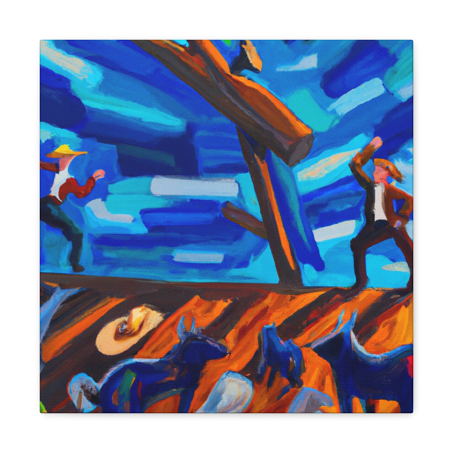 "Picket Line Protest Painting" - Canvas