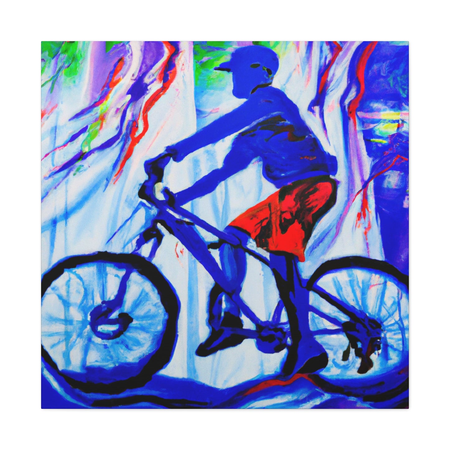 Cycling in Colorful Expression - Canvas