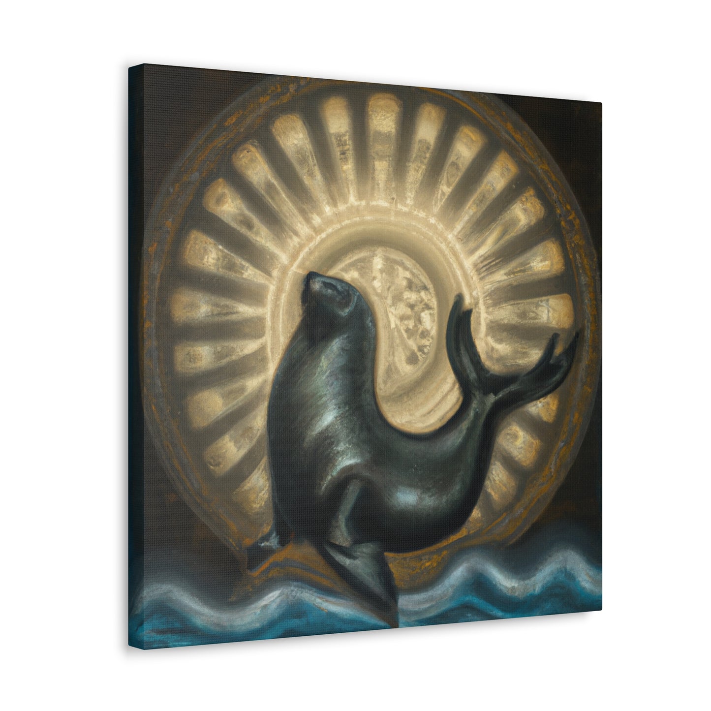 "Seal at Sunrise - Deco" - Canvas