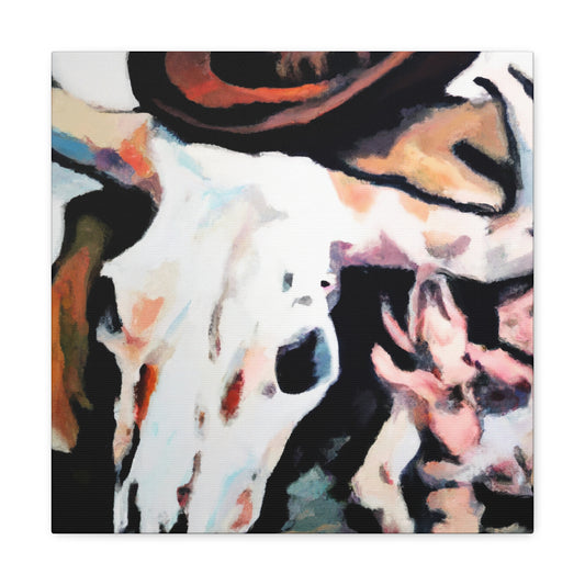 "Cow Skull Expressionism Painting" - Canvas