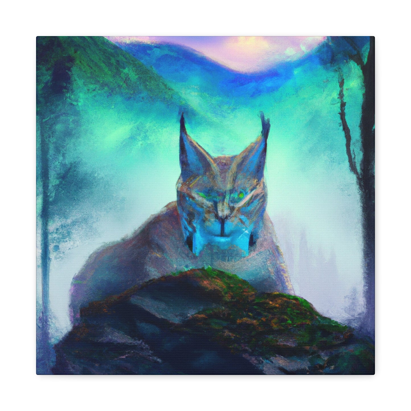 "Bobcat in Moonlight Glow" - Canvas