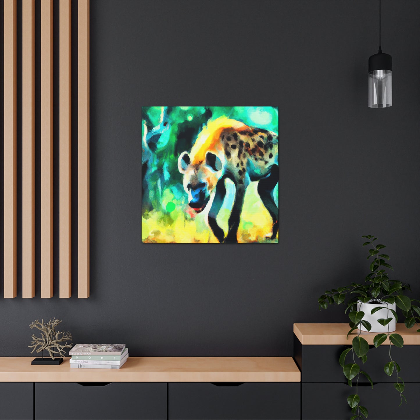 A Hyena's Illuminated Smile - Canvas