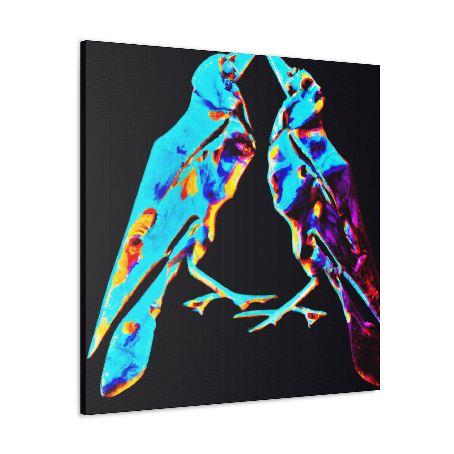 Lovebirds in Bloom - Canvas