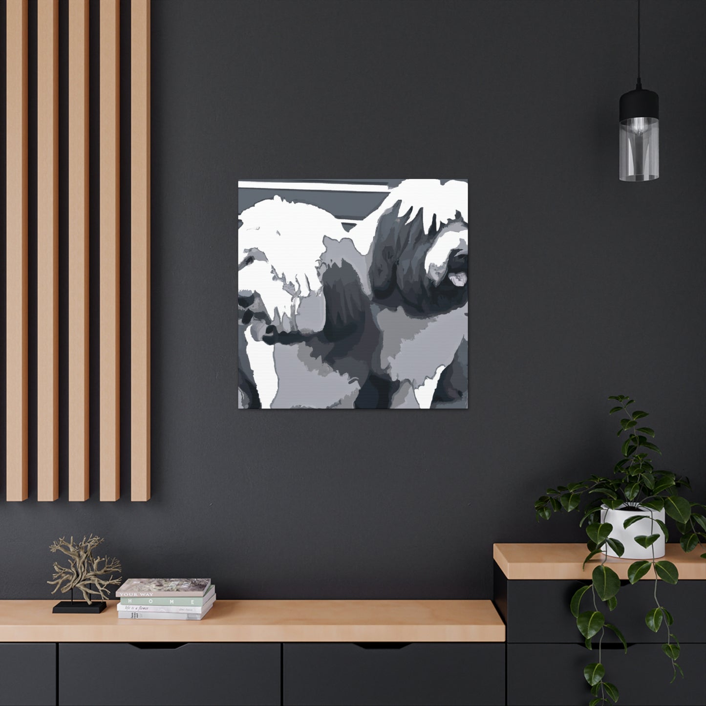 Old English Sheepdog portrait - Canvas