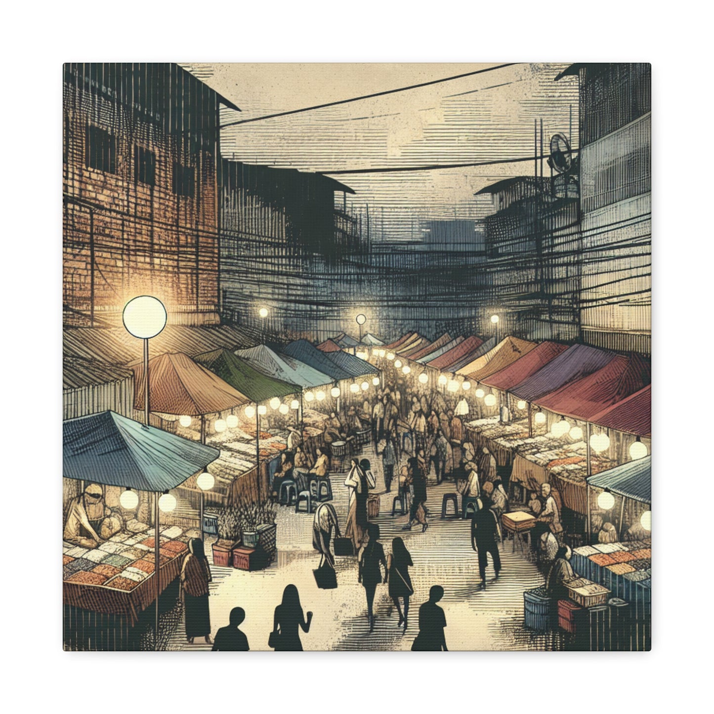 Luminous Midnight Bazaar - Canvas