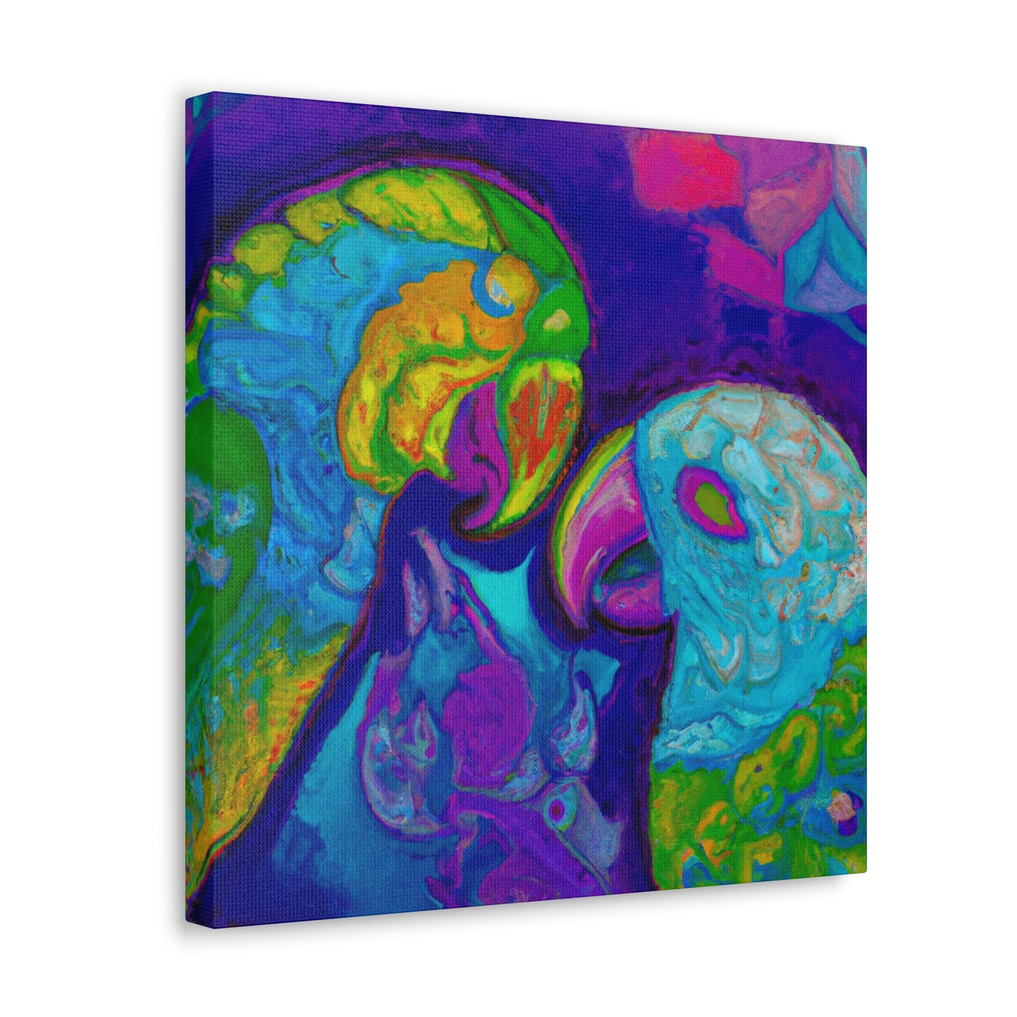 "Lovebirds in Fauvist Hues" - Canvas