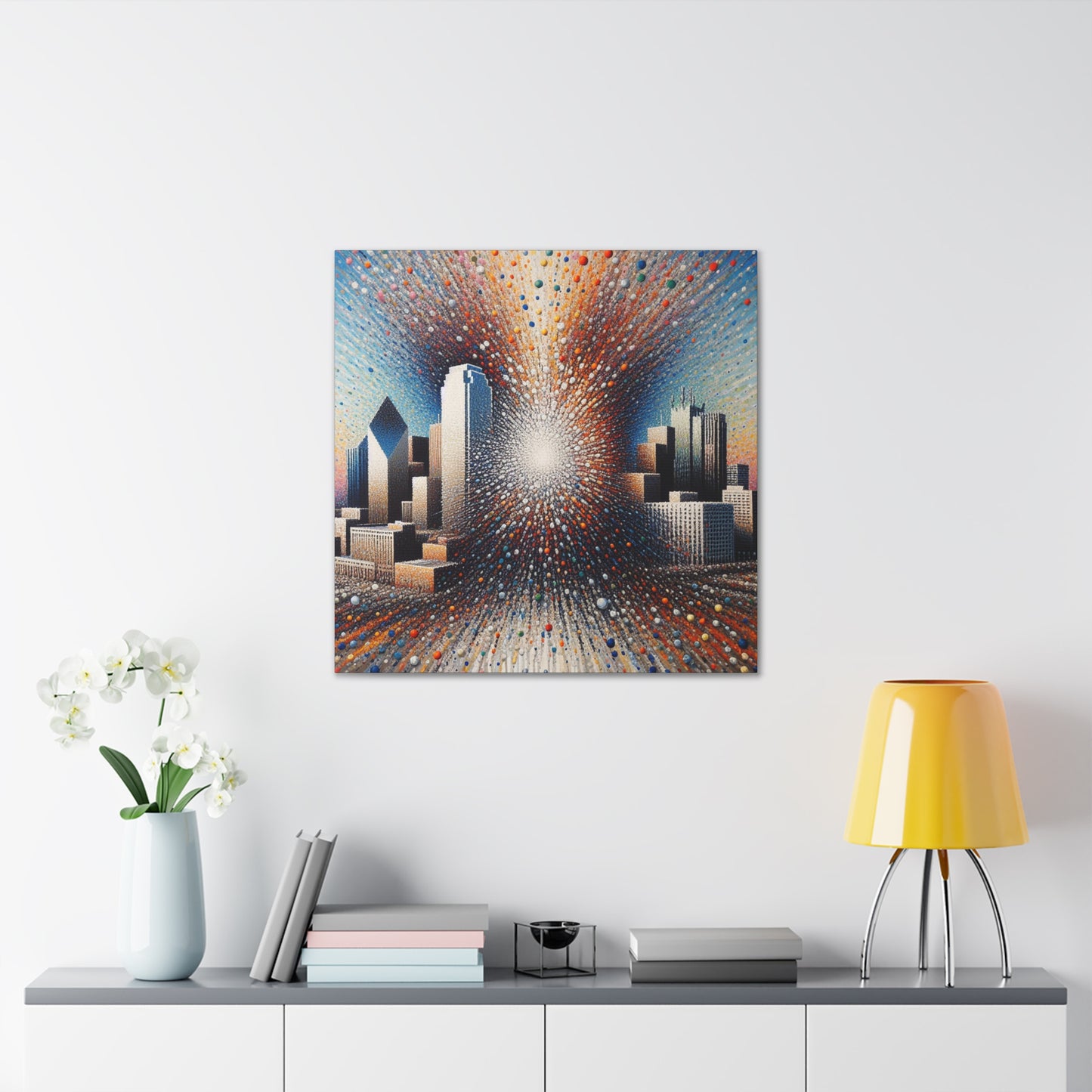 "Dazzling Dallas Dotscape" - Canvas