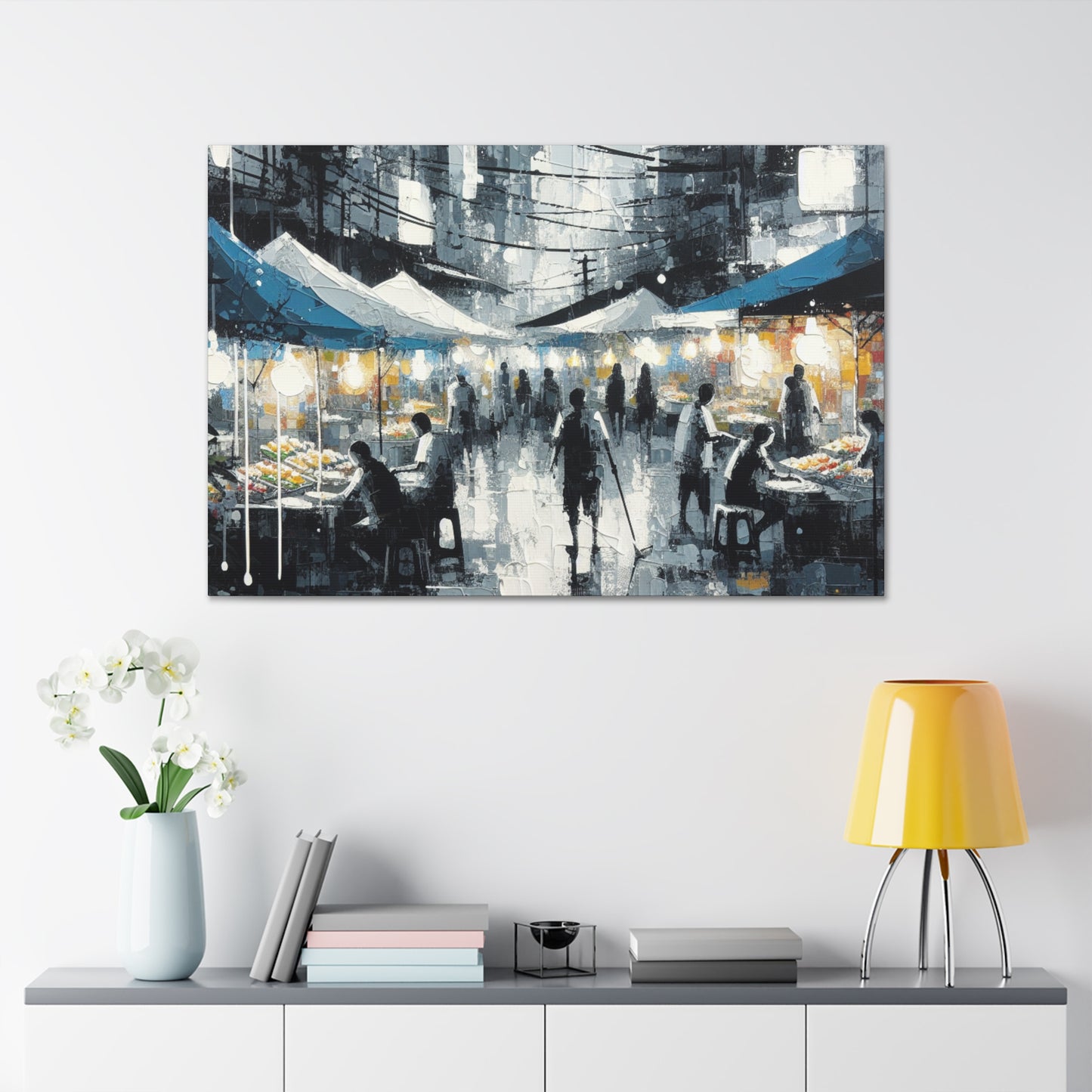 Illuminated Urban Tranquility - Canvas