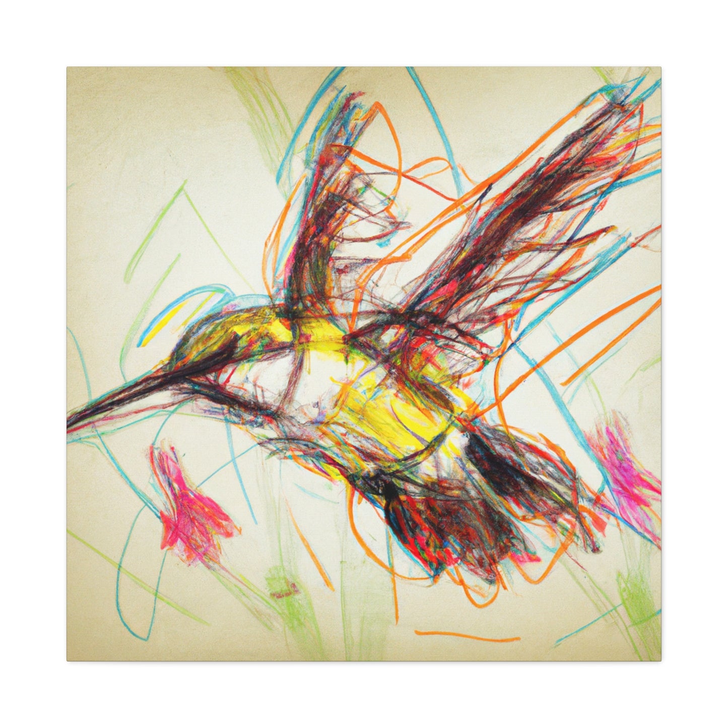 "Hummingbird in Flight" - Canvas