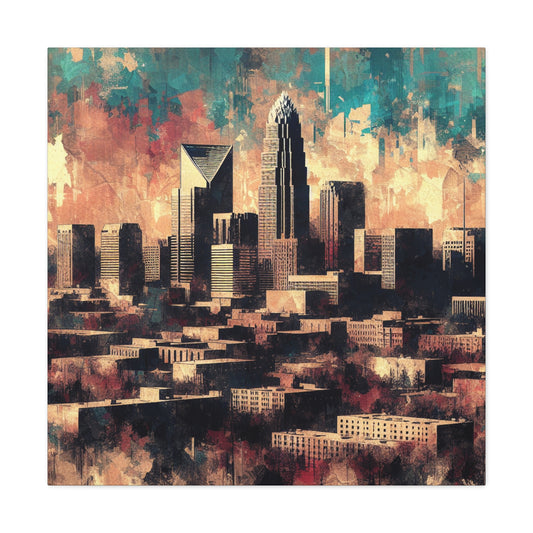 Carolinas tumultuous cityscape blending. - Canvas