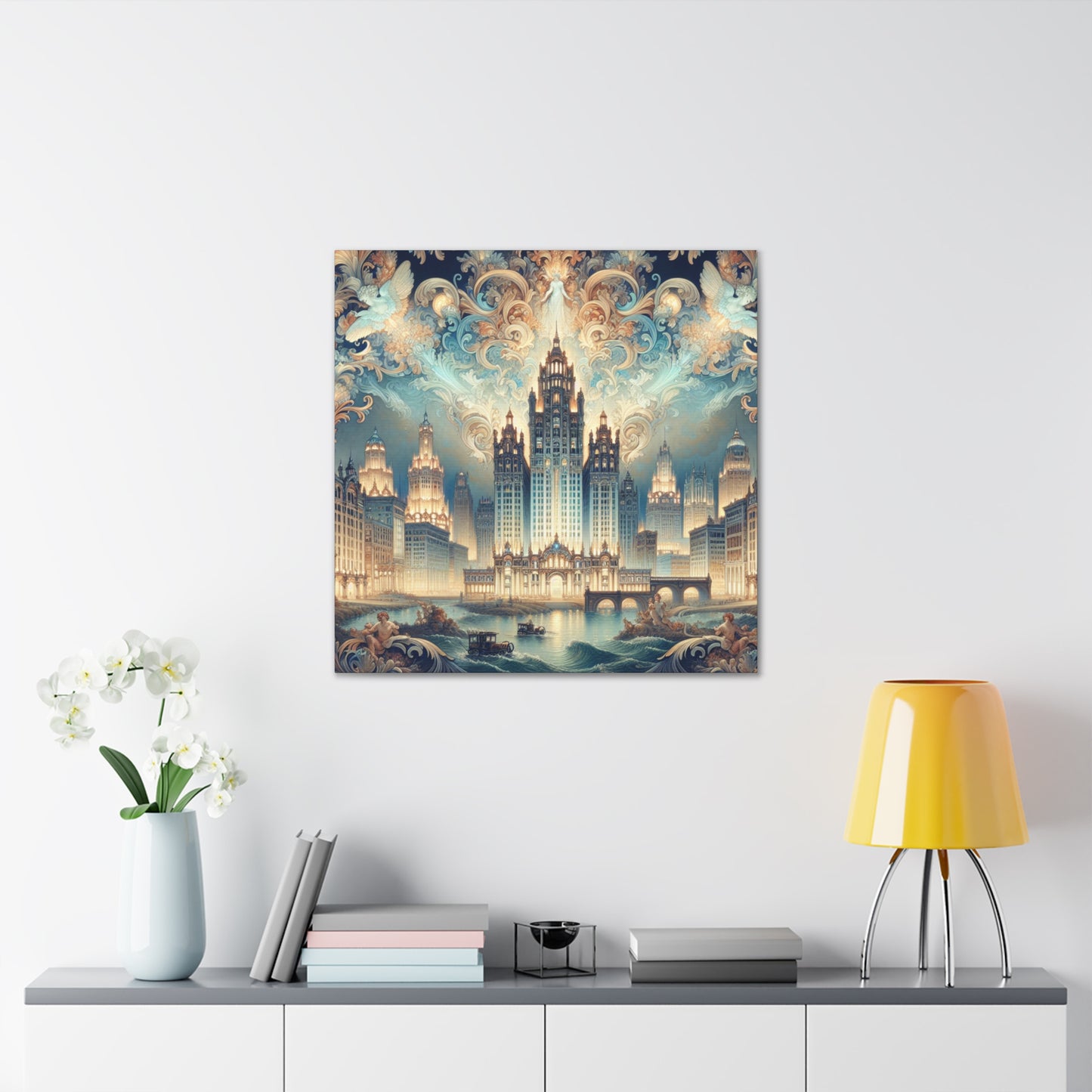 "Gilded Motor City Elegance" - Canvas