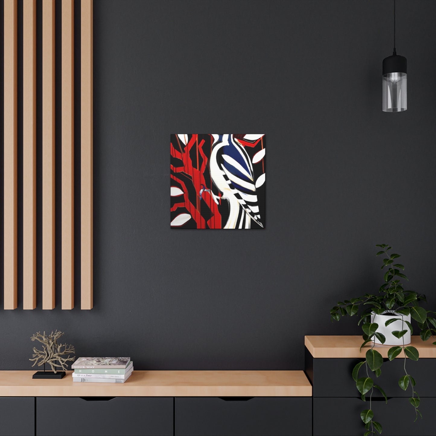 "Downy Woodpecker Deco" - Canvas