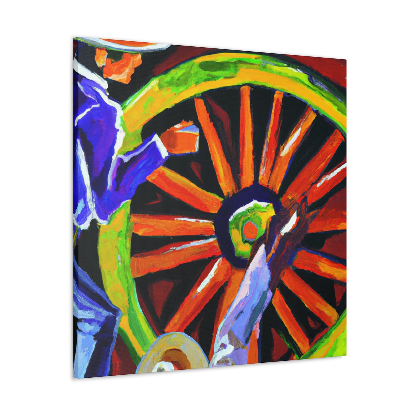 A Vibrant Wagon Wheel - Canvas