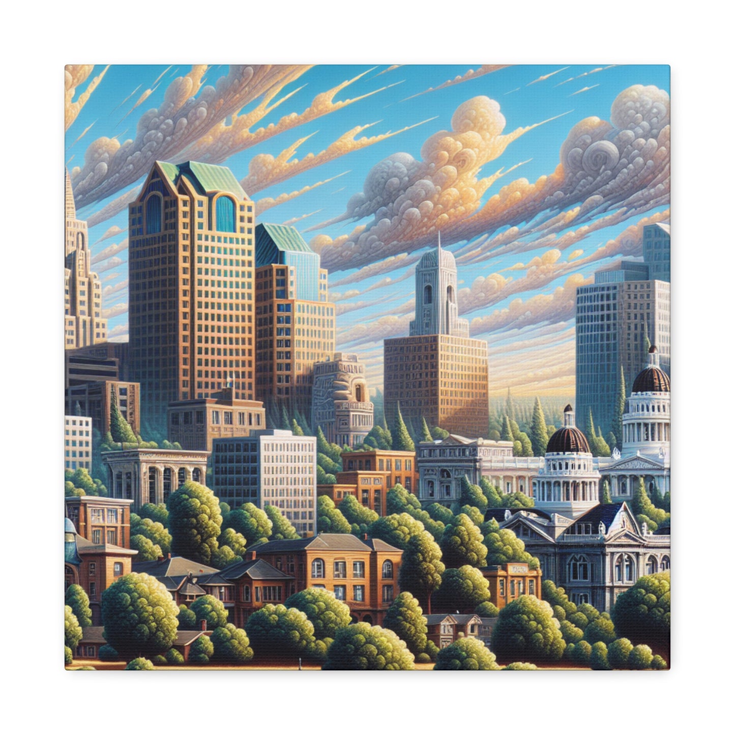 "Sacramento: Dreamlike Metropolis" - Canvas