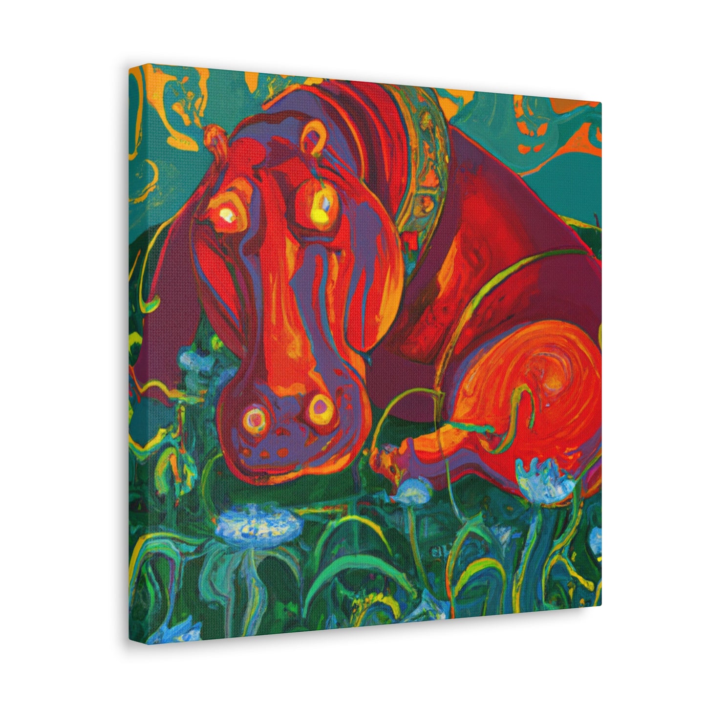 Hippo in Art Nouveau - Canvas