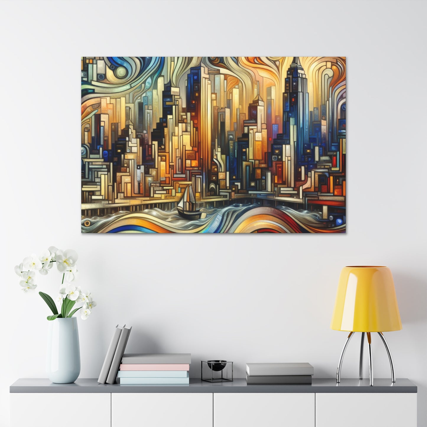 "Concrete Dreamscape of Gotham" - Canvas