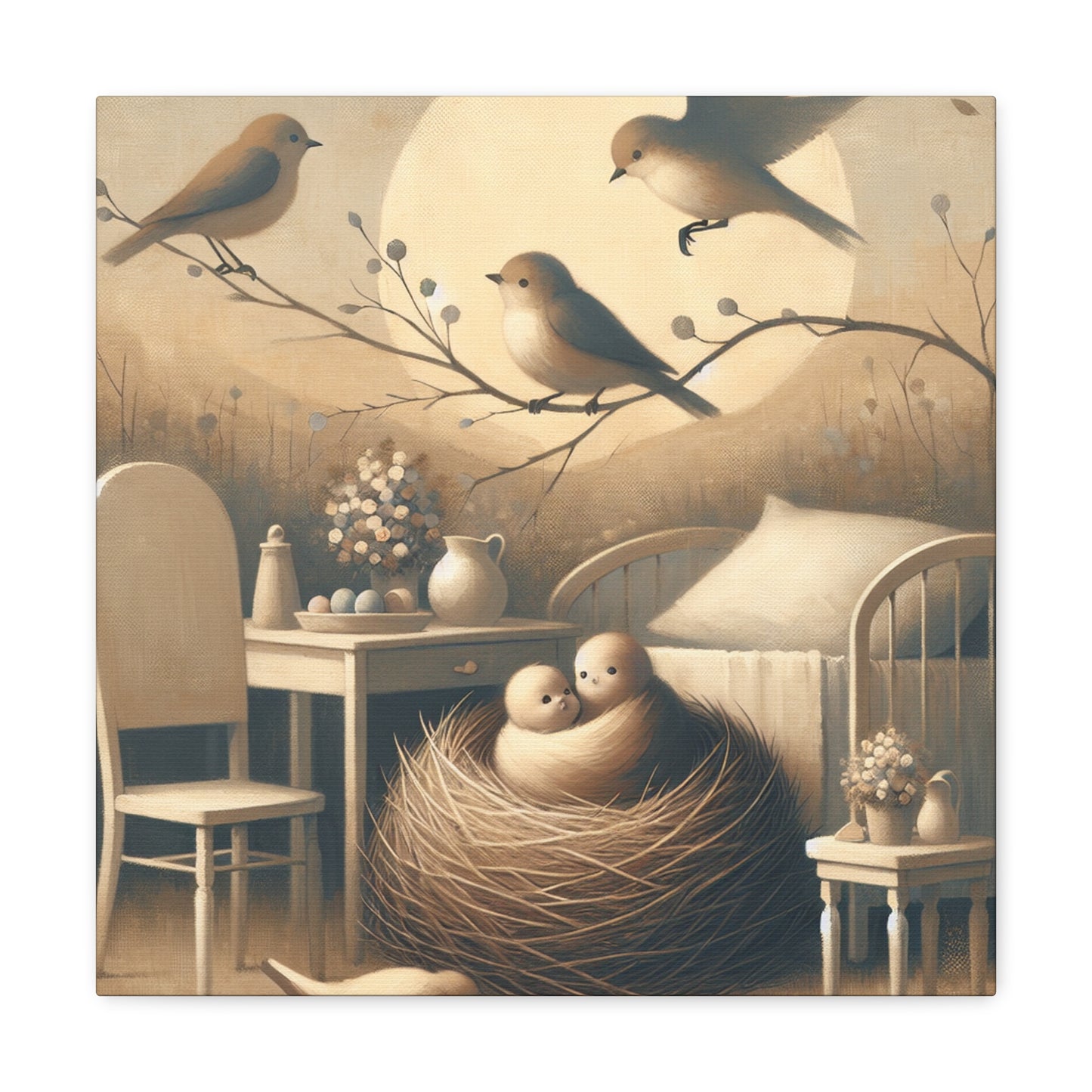 "Feathers' Whimsical Abode" - Canvas