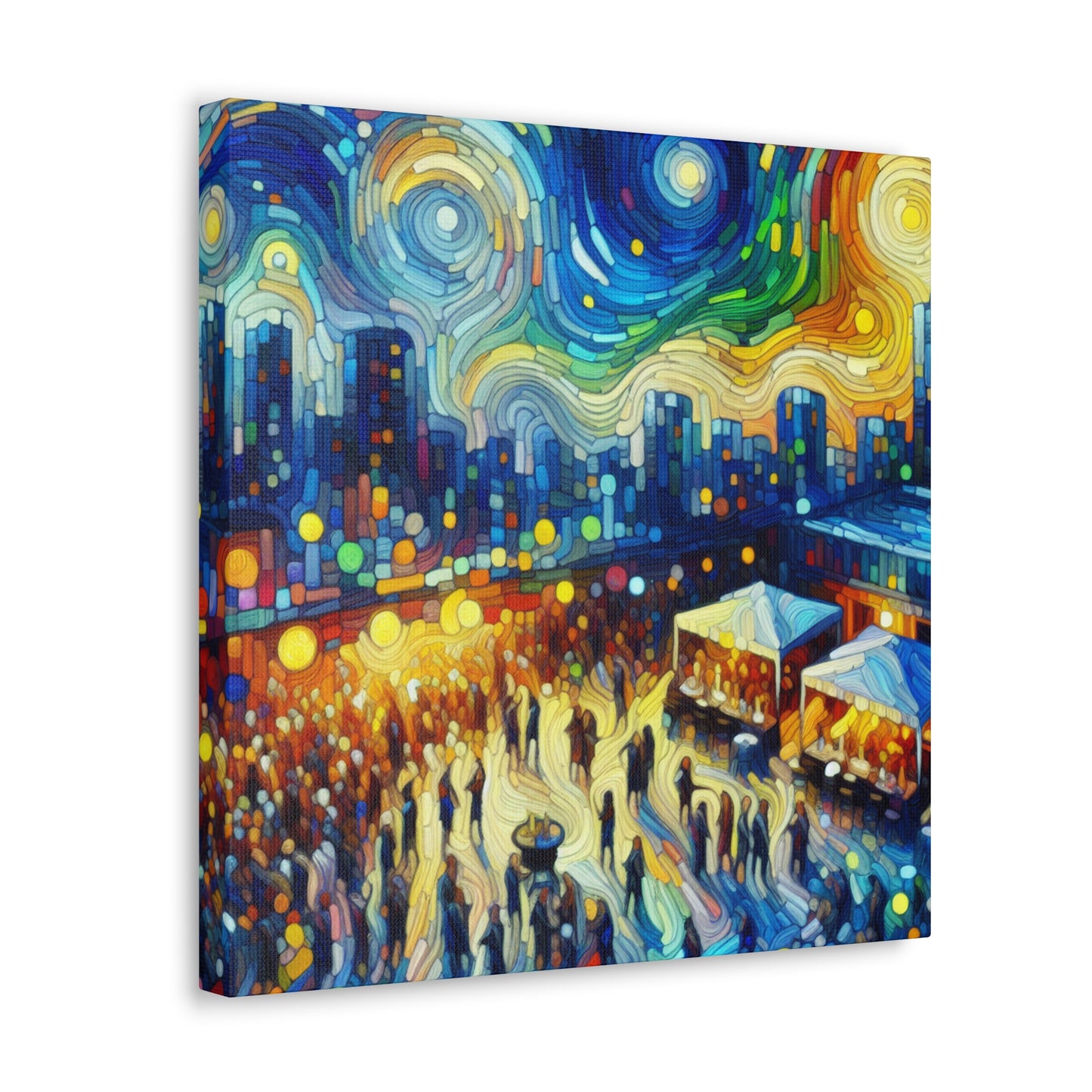 "Vibrant Rooftop Revelry" - Canvas