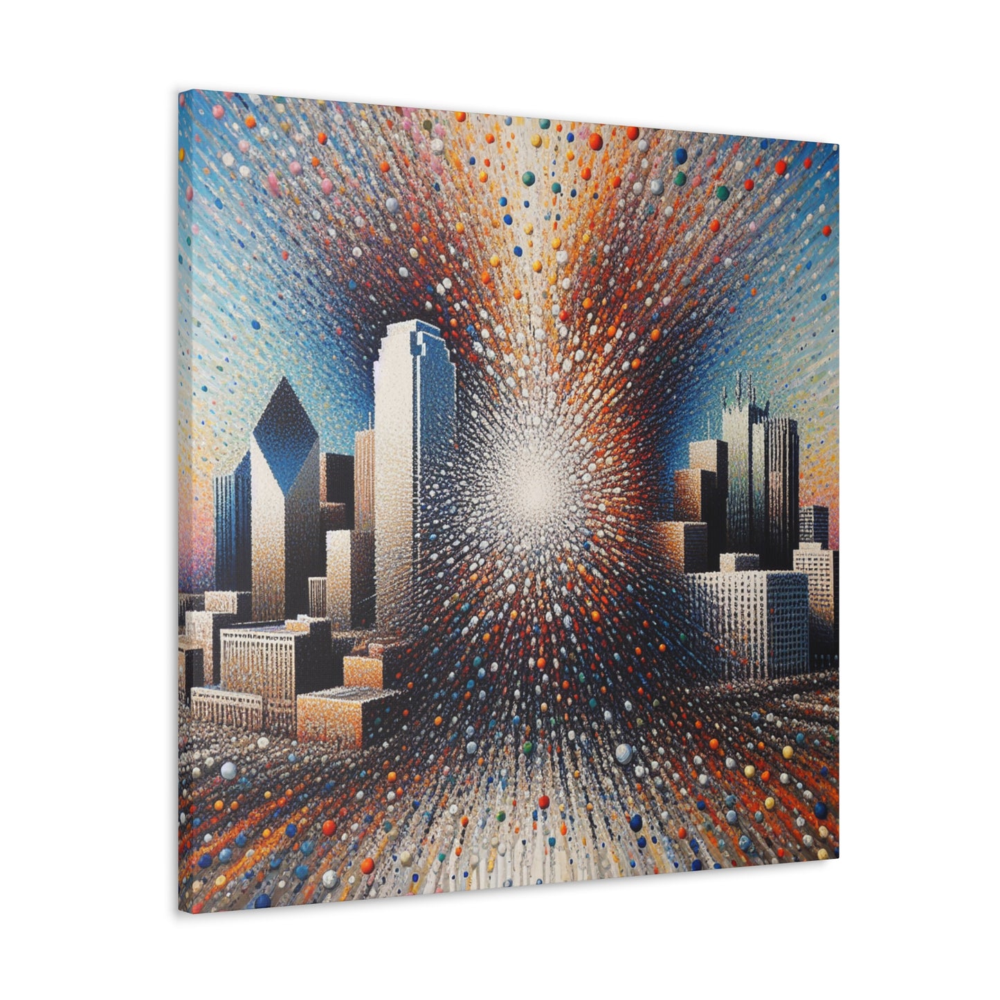 "Dazzling Dallas Dotscape" - Canvas