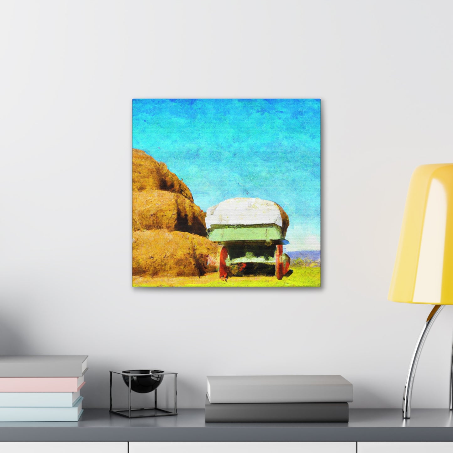 "Hay Wagon Reflections" - Canvas