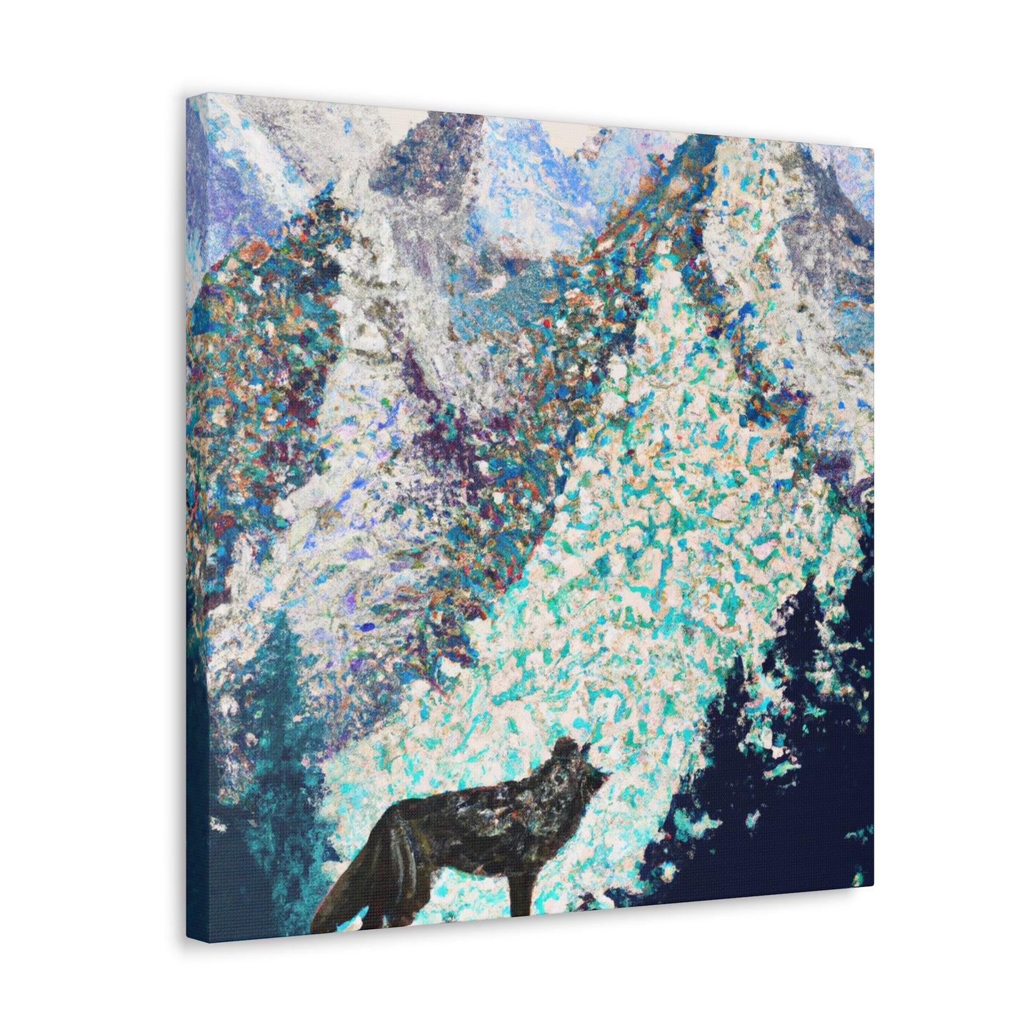 "Wild Wolves in Pointillism" - Canvas