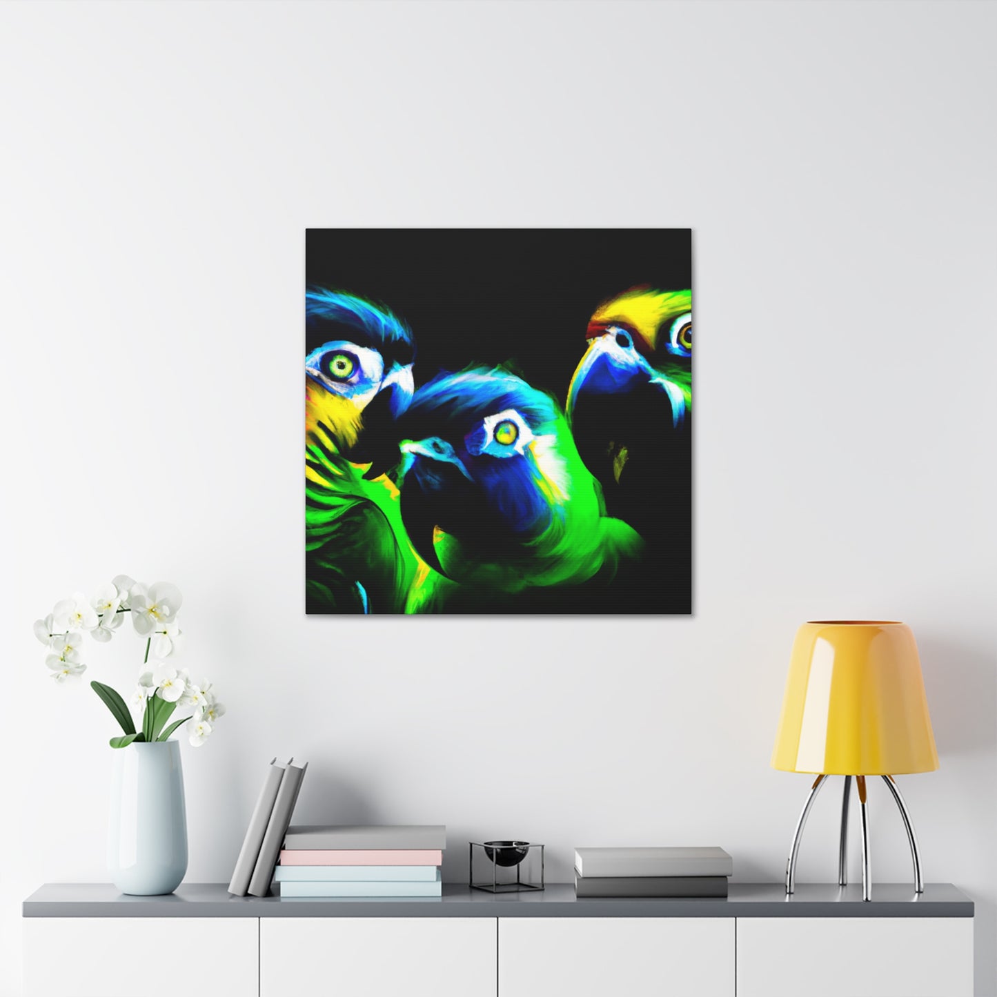 Parrots of Senegal. - Canvas