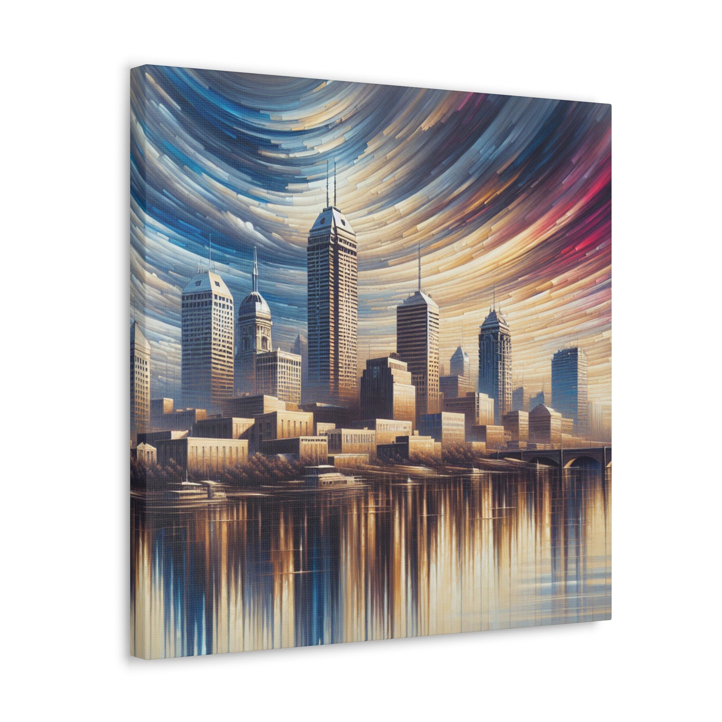 "Urban Mosaic: Indianapolis Reverie" - Canvas