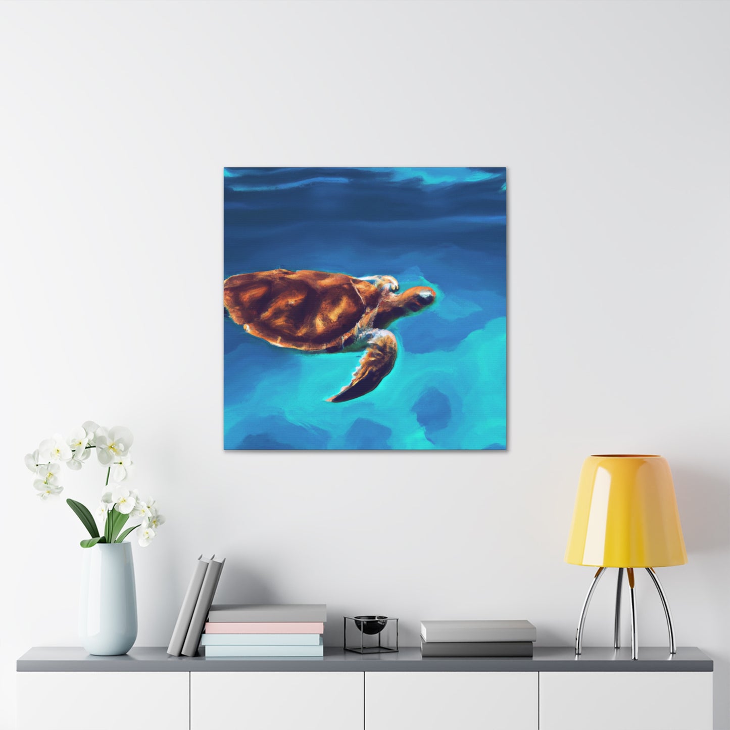 "Blue Sea Turtle MTN" - Canvas