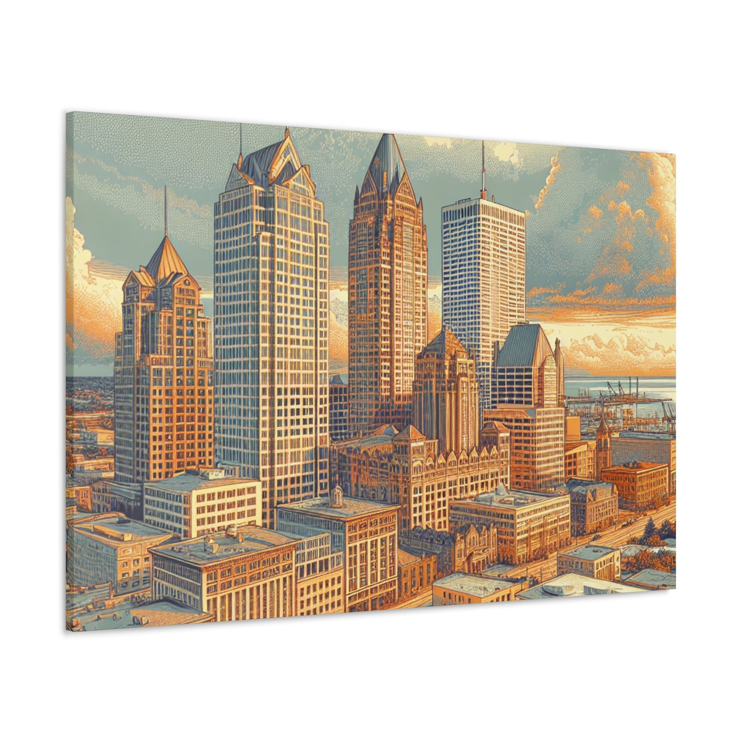 "Concrete Symphony: Milwaukee Mirage" - Canvas