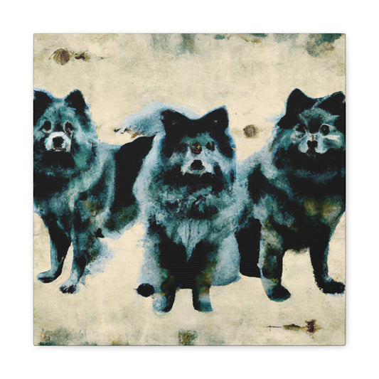 "Keeshond in Deco". - Canvas