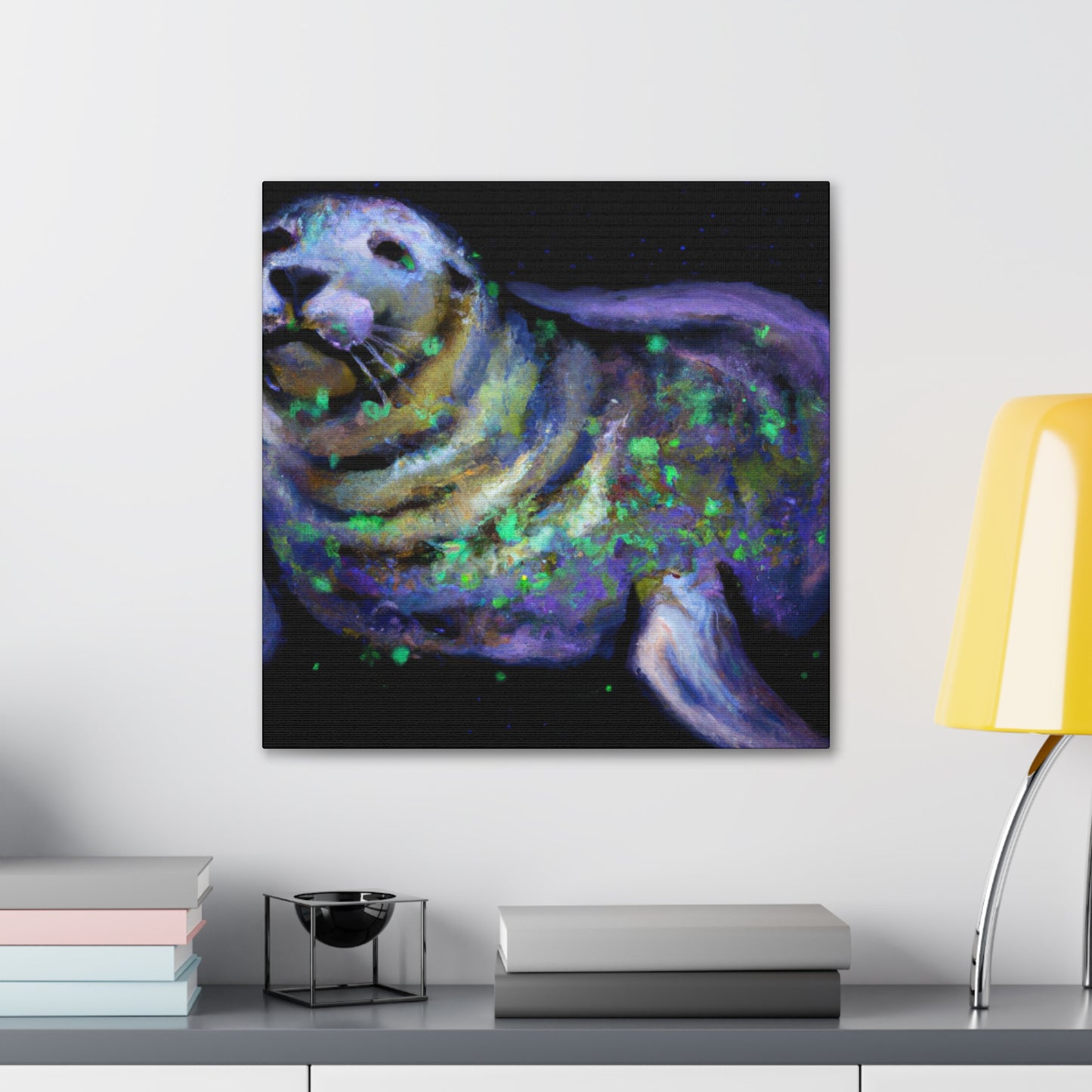 "Harp Seals in Moonlight" - Canvas