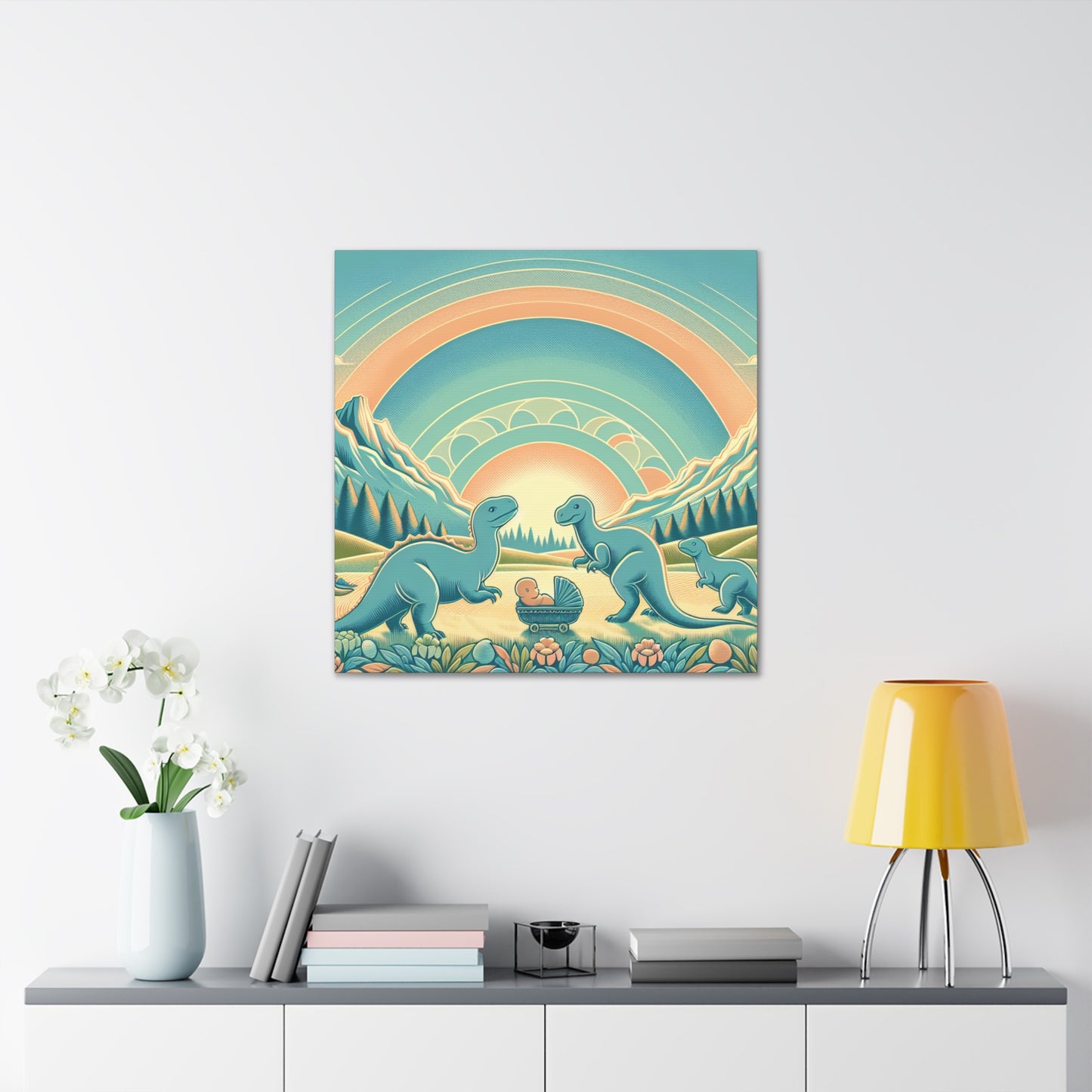 Pastel Prehistoric Paradise - Canvas