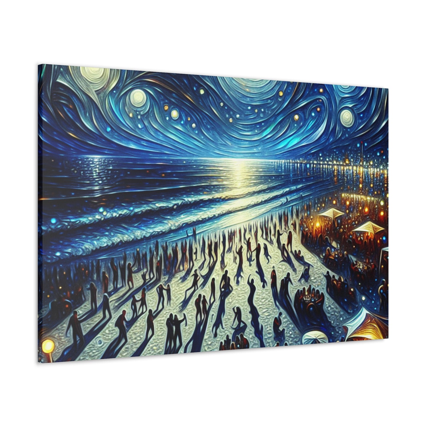 "Lunar Revelry on Shore" - Canvas