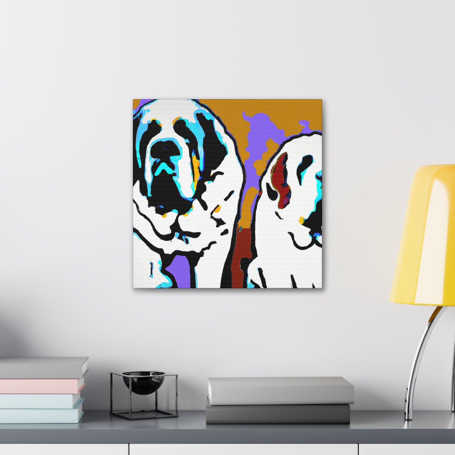 "Saint Bernard in Color". - Canvas