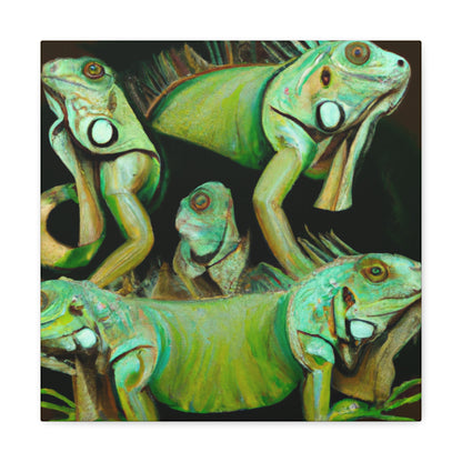 "Green Iguana Dreamscape" - Canvas