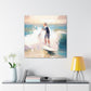 Surfers on Sunset Beach - Canvas