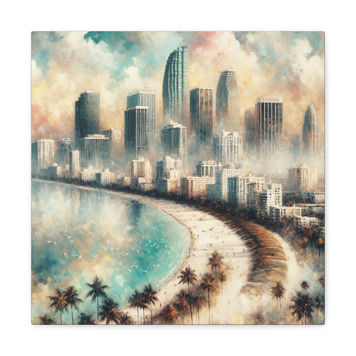 "Miami's Vibrant Coastal Flair" - Canvas