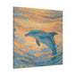 "Dancing Dolphins in Color" - Canvas