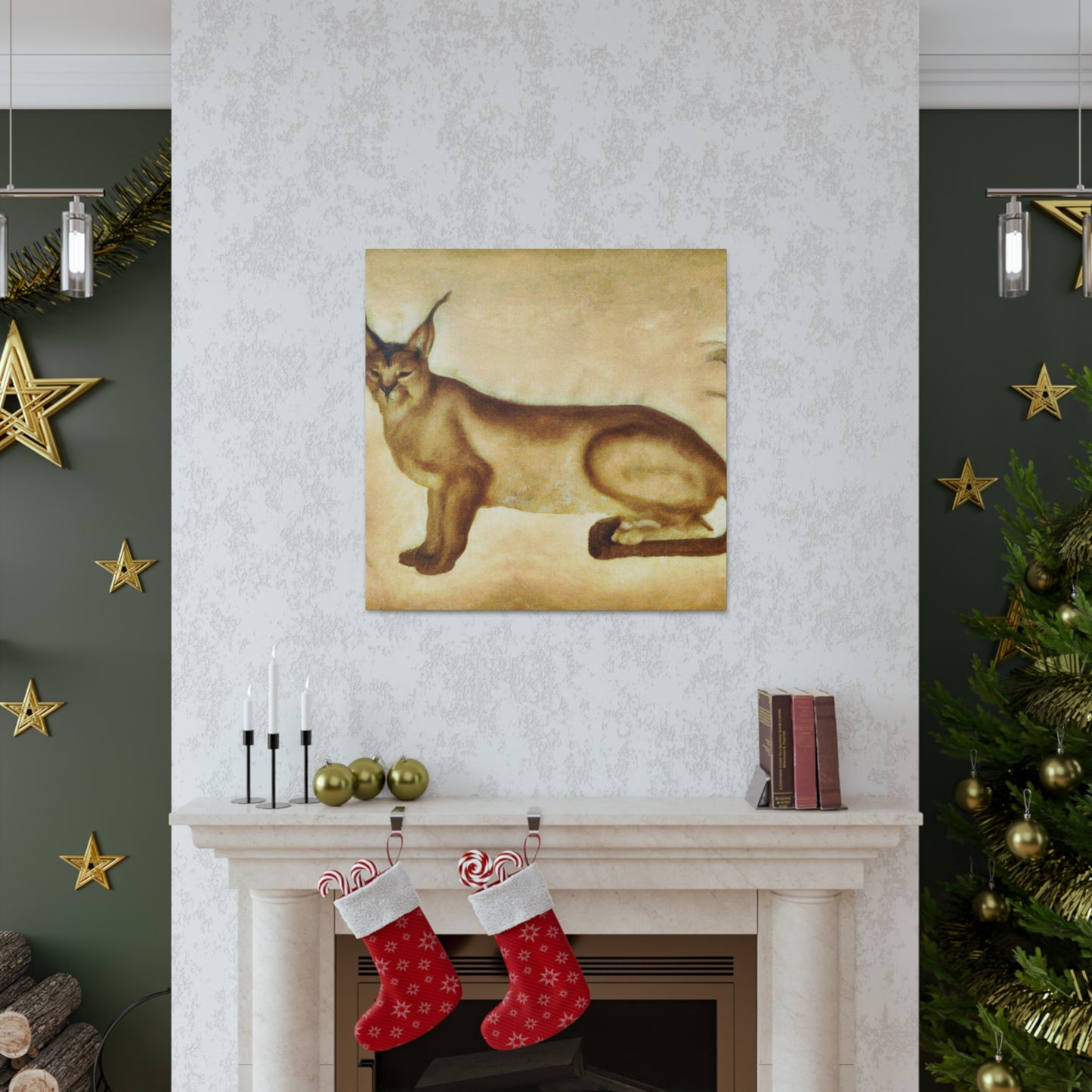 "Caracal in Art Deco" - Canvas