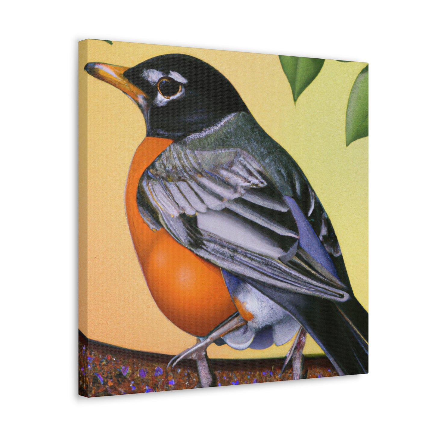 "Glamorous American Robins" - Canvas