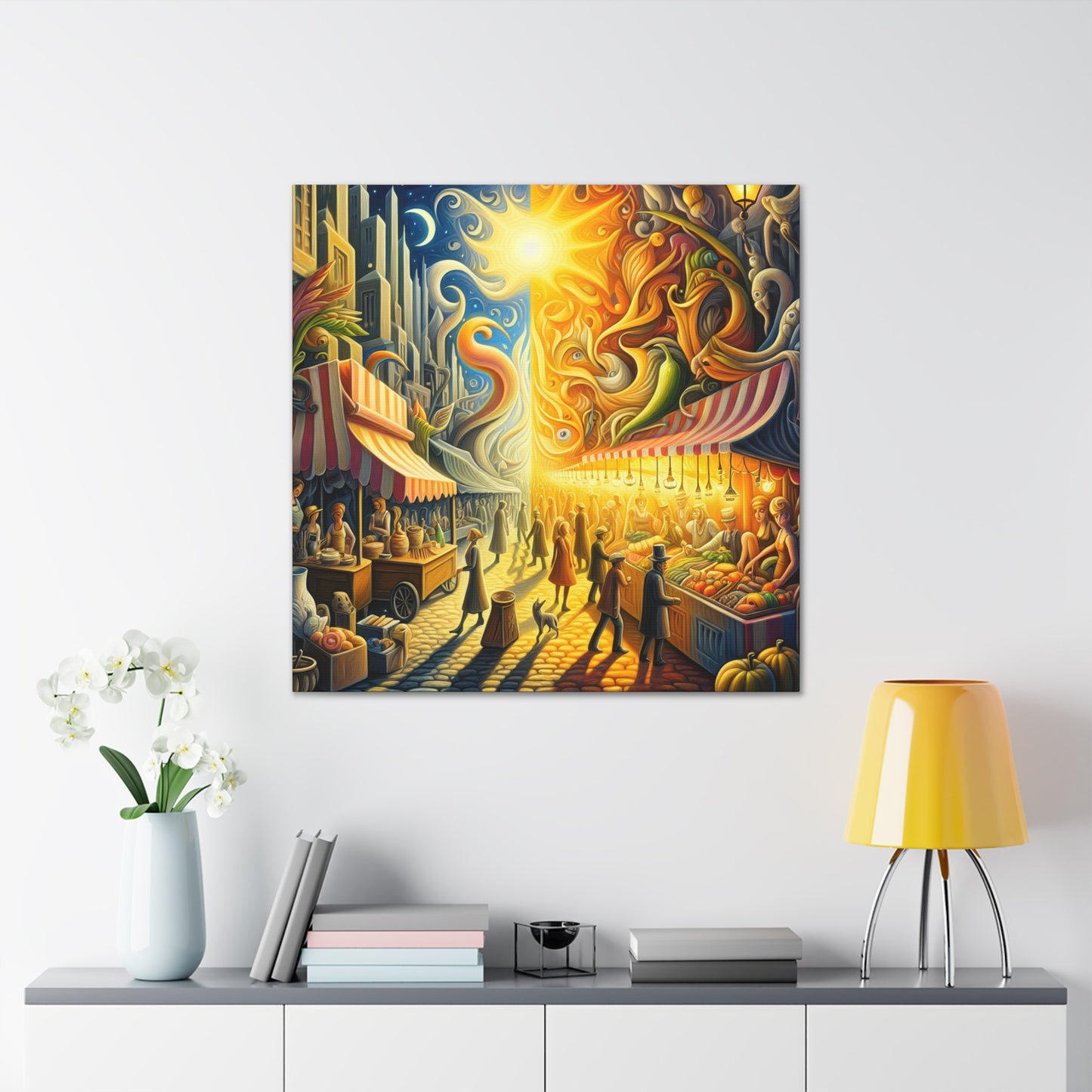 Moonlit Bazaar Dreams - Canvas