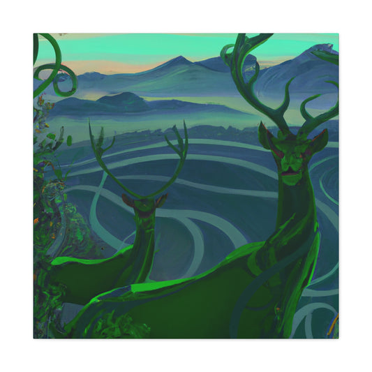 Deer in Art Nouveau - Canvas