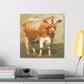 "Jersey Cow Reflection Scene" - Canvas