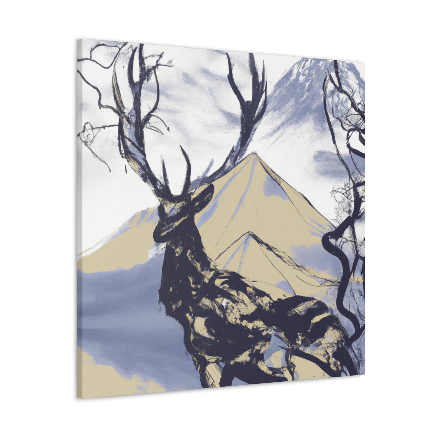 Deer in Moonlight Brilliance - Canvas