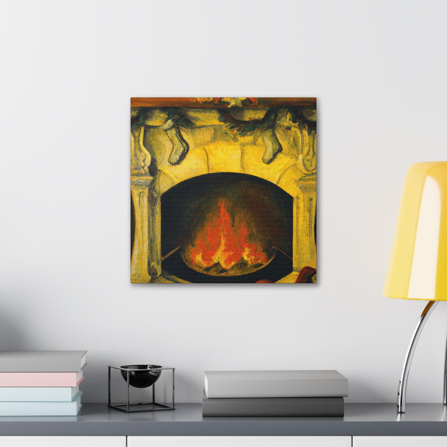 Fireside Classical Reflection - Canvas